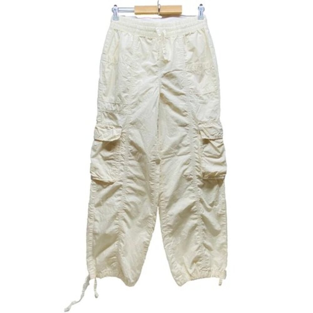 Aerie‎ Cargo Joggers Women's Small Cream Pull On Lightweight Stretch Cotton NWOT